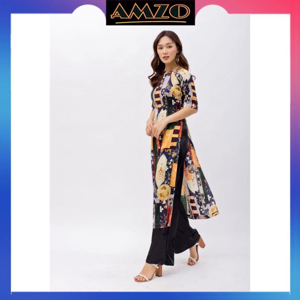 Áo Dài Cách Tân, Áo Dài Nữ Lụa Mango Cao Cấp Họa Tiết Lập Thể Nhiều Màu Hàng Thiết Kế Form Dáng Chuẩn. | BigBuy360 - bigbuy360.vn