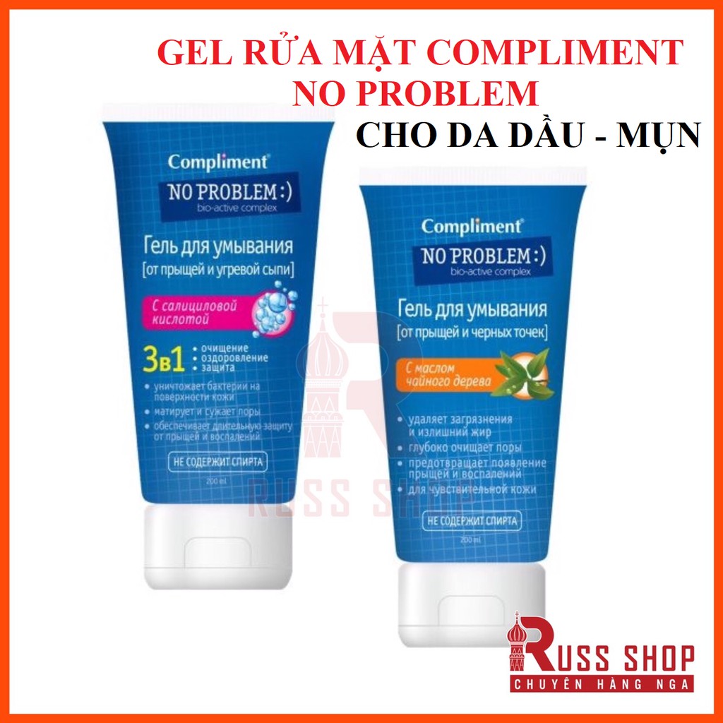 Gel Rửa Mặt Compliment No Problem Cho Da Nhờn Mụn