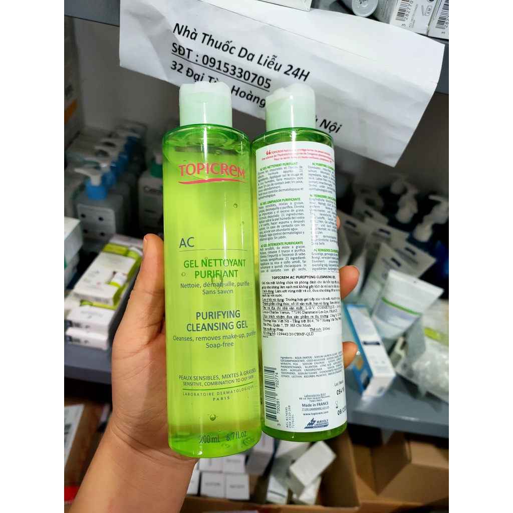 Sữa rửa mặt Topicrem AC Purifying Cleansing Gel 200ml