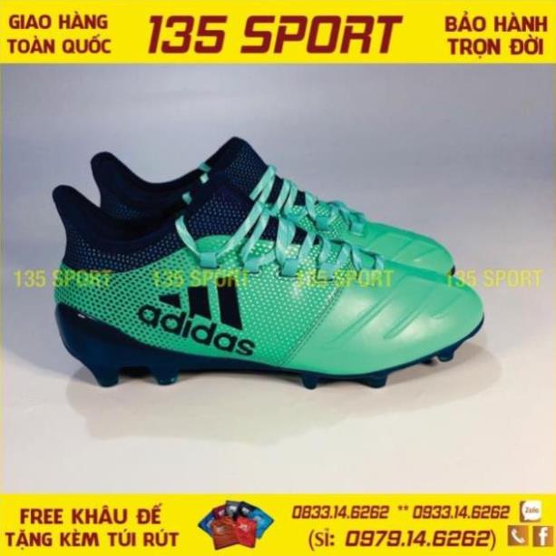 Giày Bóng Đá Đinh Cao X17.1 Leather Xanh Bích FG bán chạy HOT ' . new new 🎁 2020 . . new 2021 !