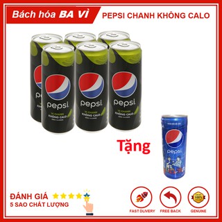 Lốc 6 Lon Nước Uống Có Gaz Pepsi Vị Chanh Không Calo 330ml - Tặng 01 Lon Pepsi NGÕ Phiên Bản Đặc Biệt 245ml
