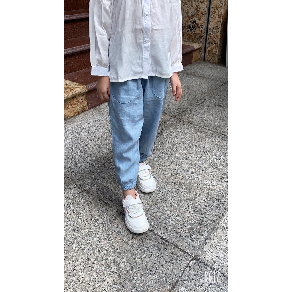 Quần dài Linen nơ bo gấu bé gái 10-38kg