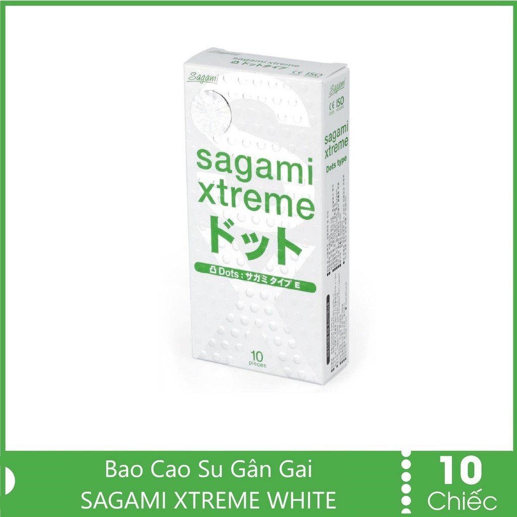 Bao Cao Su Gân gai Sagami Extreme White - Nhật Bản (Hộp 10C)