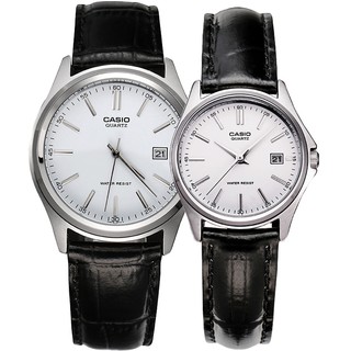 Đồng hồ đôi Casio chính hãng 1183, dây da