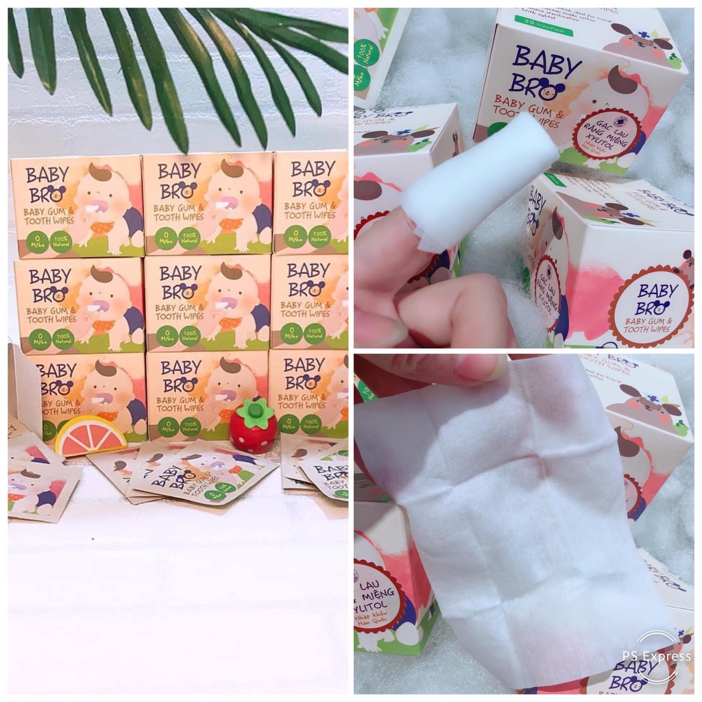 Gạc Rơ lưỡi Baby Bro Vệ Sinh Răng Miệng Cho Bé