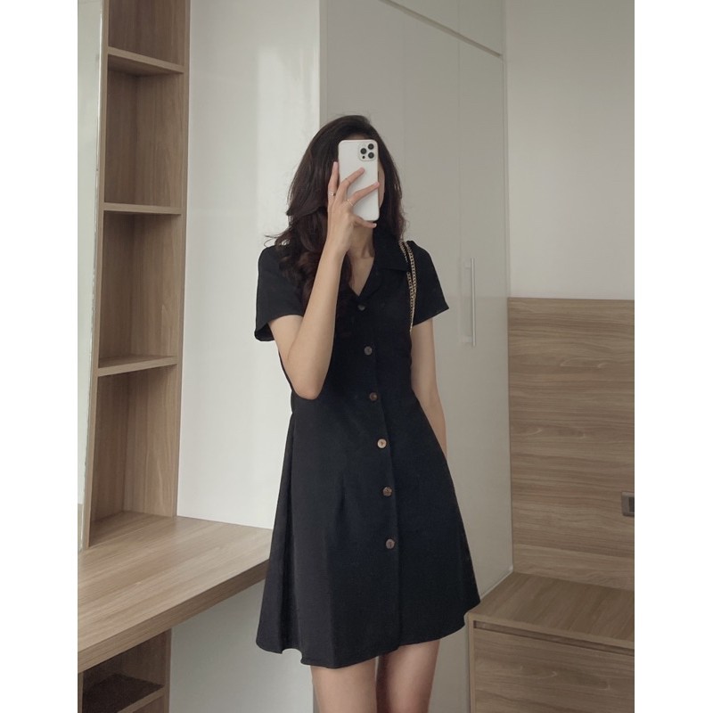 phong cách Hàn Quốc  váy cổ somi freesize lưng thun 055