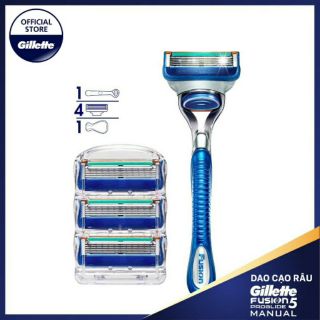 Combo dao cạo râu Gillette Fusion 5 ( 1 cán + 4 Lưỡi)