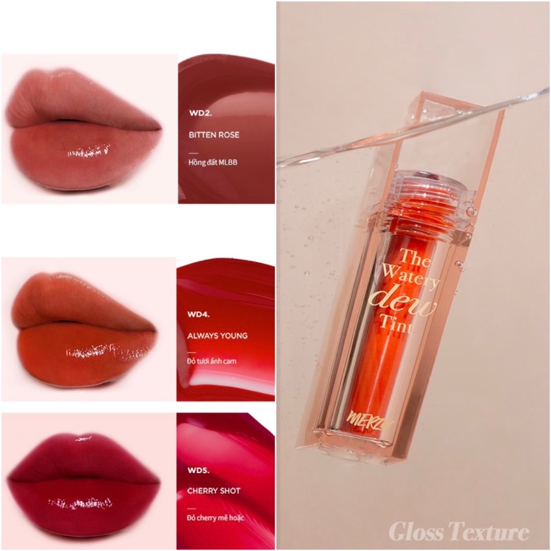 Son tint bóng Merzy The Watery Dew Tint