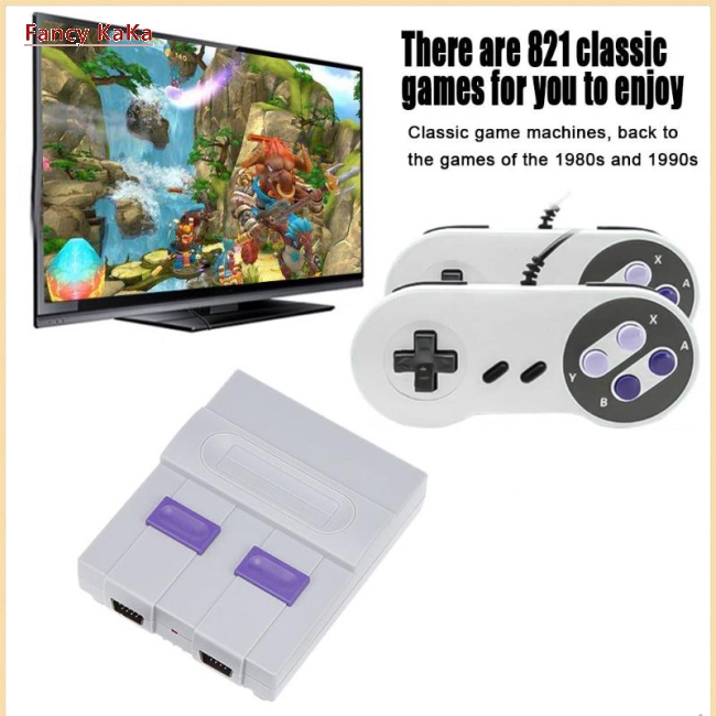 For HDMI TV Video Game Console Built-in 821 Games Dual Handheld Retro Wired Controller PAL&NTSC