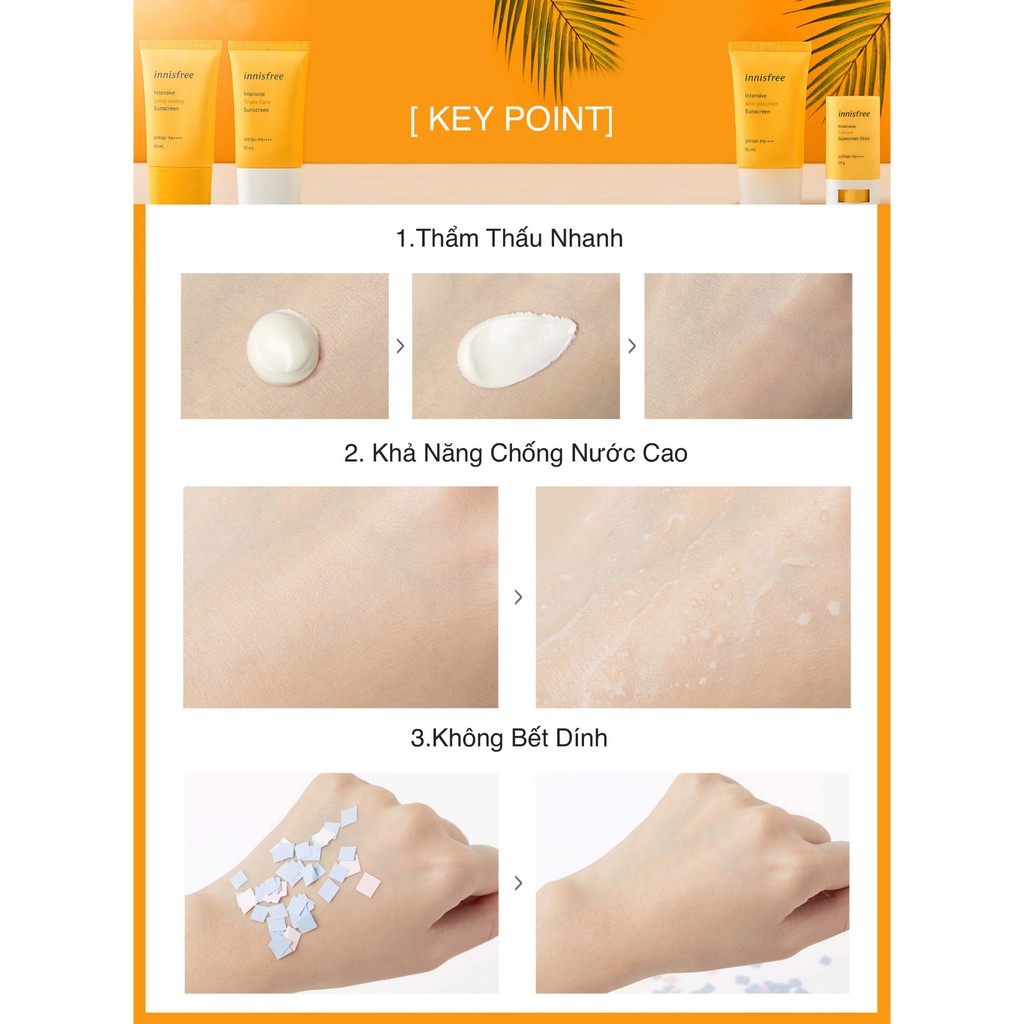 Kem Chống Nắng Lâu Trôi Innisfree Intensive Long Lasting Sunscreen SPF50+ PA++++ 50ml