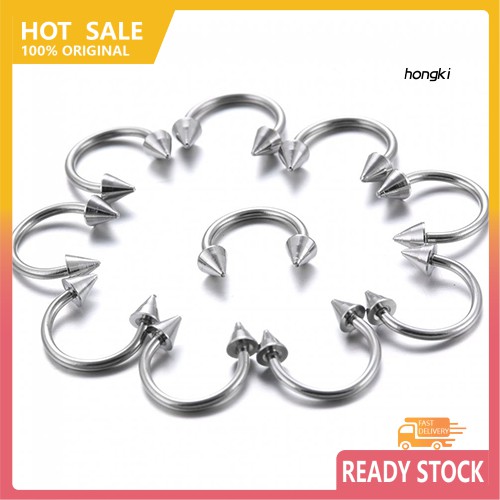 (Hàng Mới Về) Set 10 Khuyên Mũi Bằng Thép Không Gỉ Cá Tính