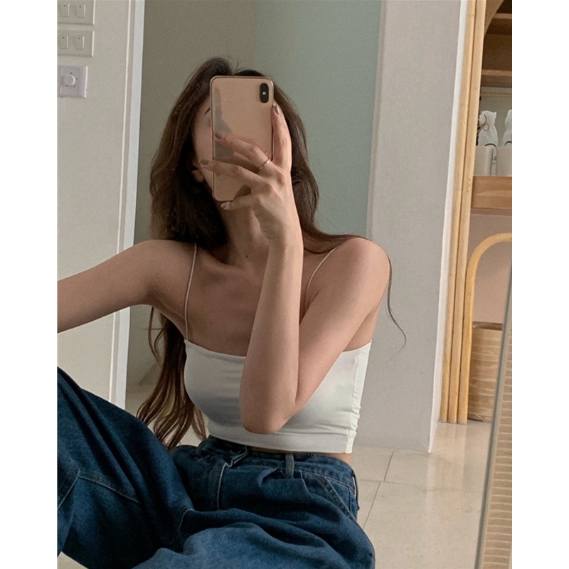 Cocory vn Áo sát nách dệt kim kiểu dáng đơn giản trẻ trung quyến rũ cho nữ