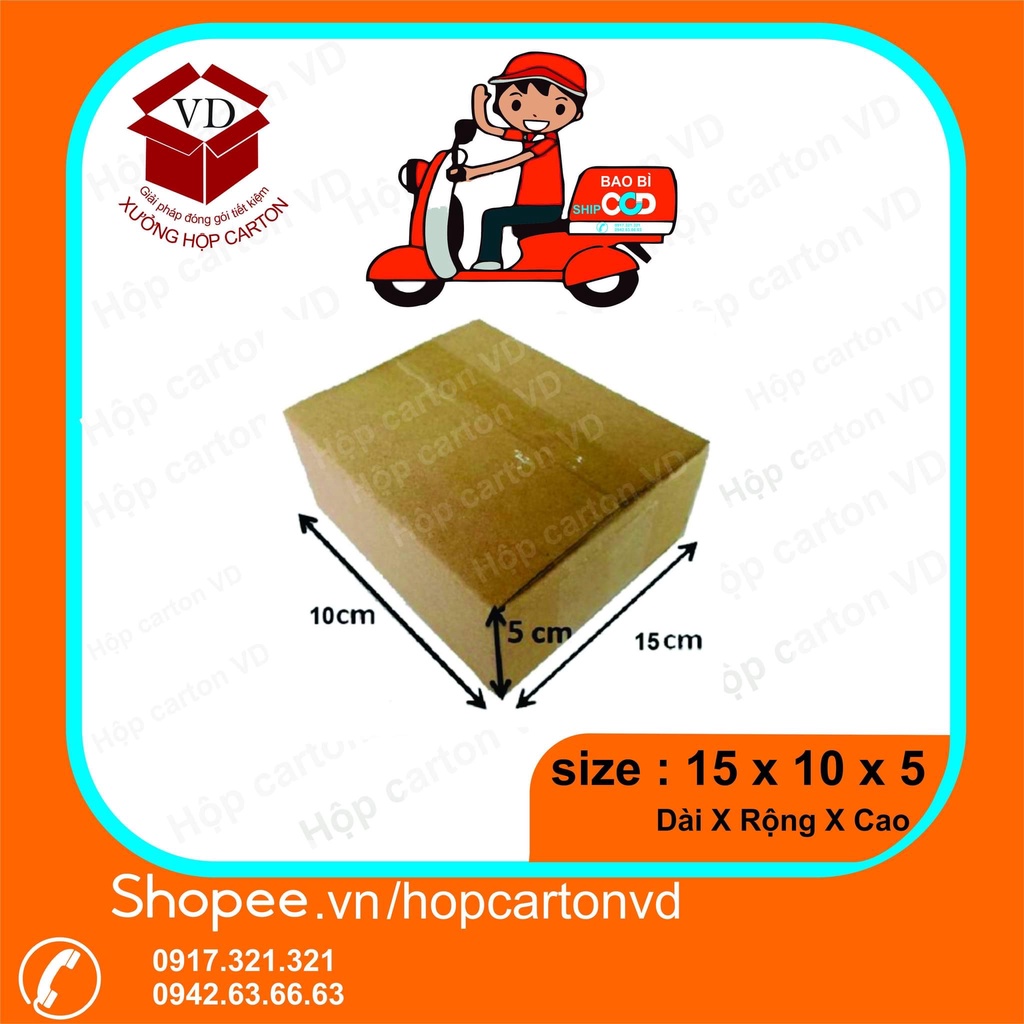 Hộp carton đóng hàng 15*10*5