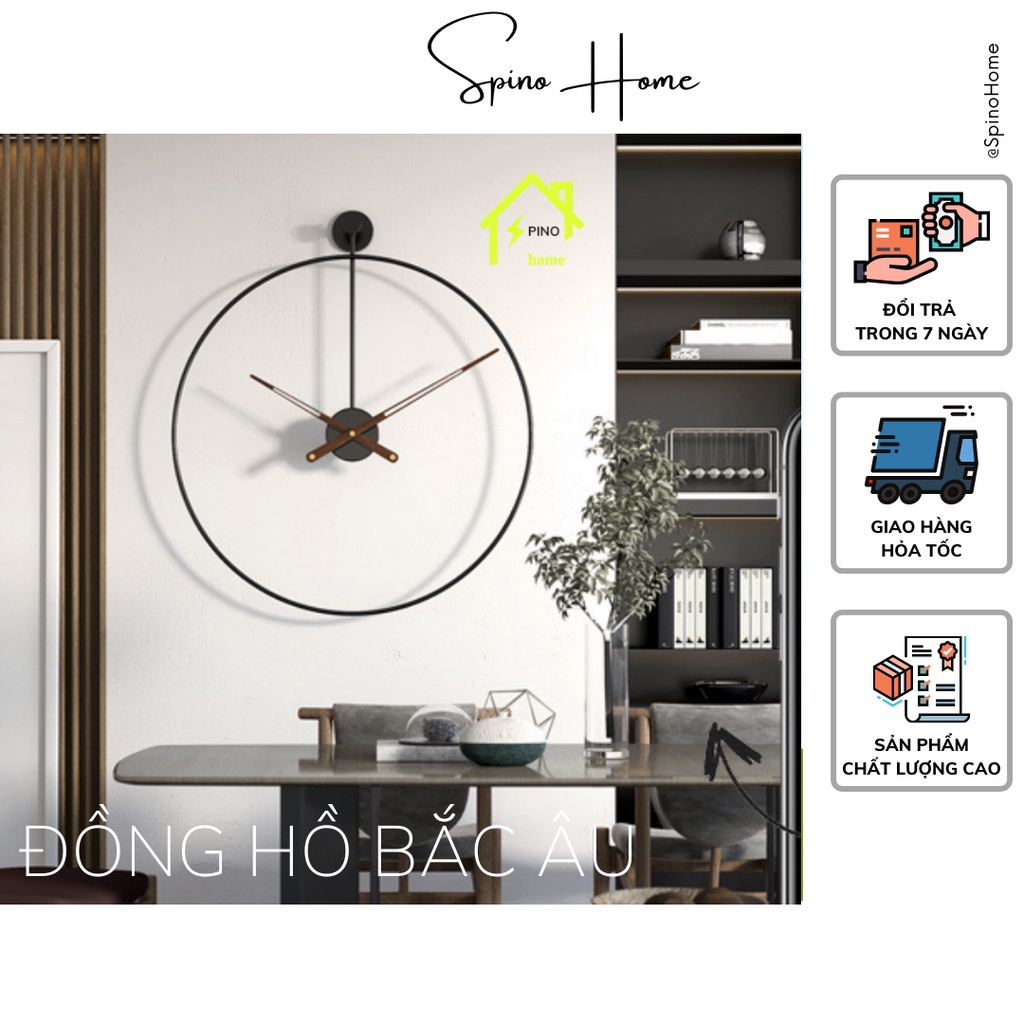 Đồng hồ treo tường trang trí đẹp không số phong cách Bắc Âu cồ điển pha lẫn vẻ hiện đại, tối giản cho không gian nhà bạn
