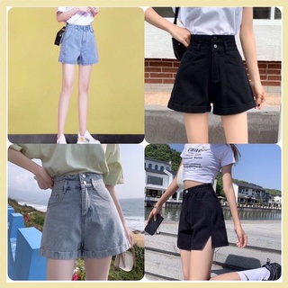 Quần sooc ngố bò jean nữ cạp cao shorts jeans Quảng Châu phong cách Hàn Quốc