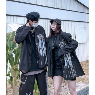 [SIÊU NGẦU] Áo khoác vest vảy sơn hàng 1 lớp phom to unisex cực ngầu sẵn kho (Sỉ từ 5sp bất kì)