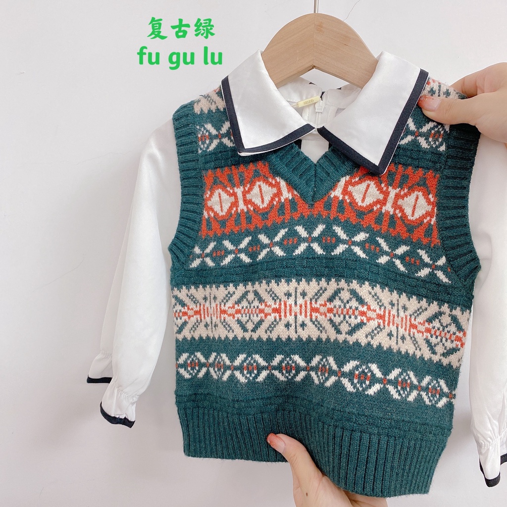 [HÀNG ĐẸP] Áo gile len trẻ em chất len dày dặn mềm mịn không bai xù phong cách Hàn Quốc cực xinh (hàng Quảng Châu)