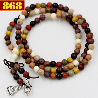 Chuỗi 108 hạt gỗ đàn hương 6 ly 8 màu, 8 ly 8 màu vòng tay chuỗi hạt