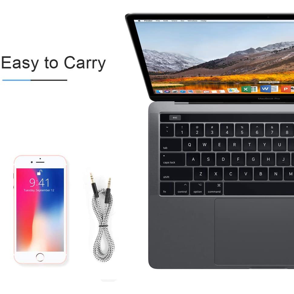 Dây Cáp Âm Thanh Aux Dc 3.5mm Dài 1m Chuyên Dụng Cho Ipods / Iphones / Ipads