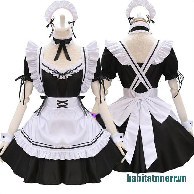 HT&VN❤Cute Lolita French Maid Dress Girls Woman Anime Cosplay Party Costumes