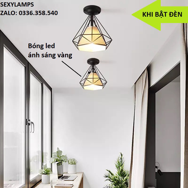 Đèn trần kim cương khung sắt sơn tĩnh điện fi 250