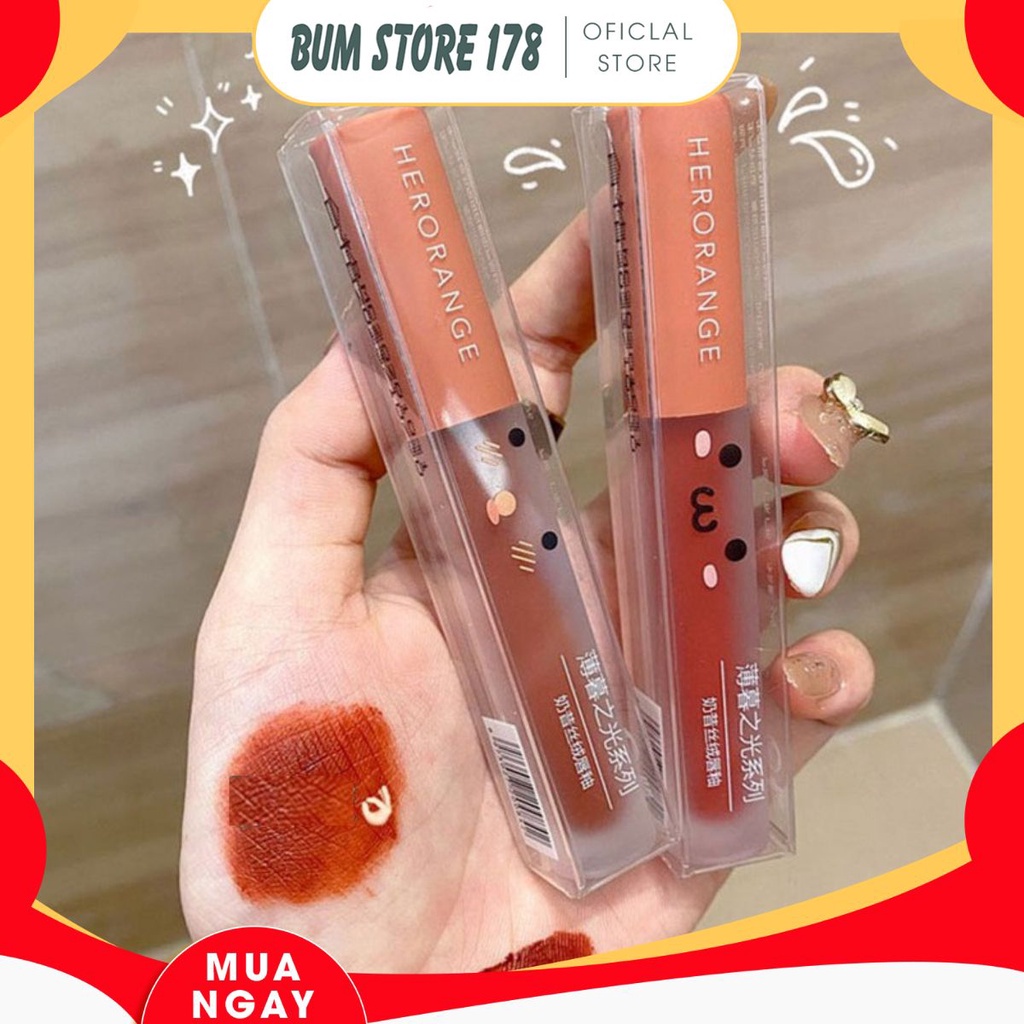 Son Herorange kem lì vỏ đám mây trong suốt, Son nội địa Trung chính hãng Herorange mịn lì mướt môi lâu trôi
