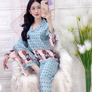 🎀ĐỒ BỘ LỤA SATIN LV CHÂN CÔ GÁI
