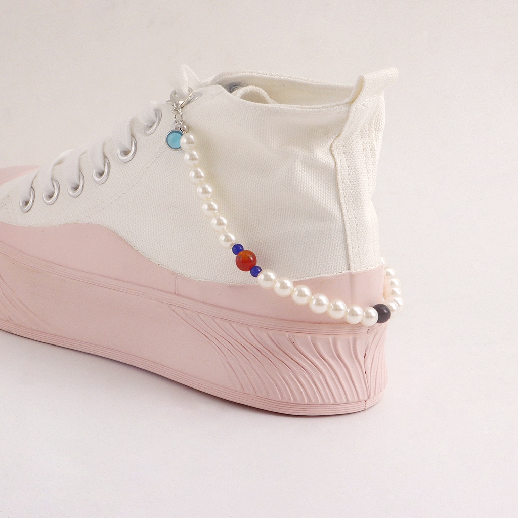 Lắc Chân Đính Ngọc Trai Giả Hình Mặt Cười Đơn Giản Dễ Phối Đồ Thời Trang Đi Biển Cho Nữ