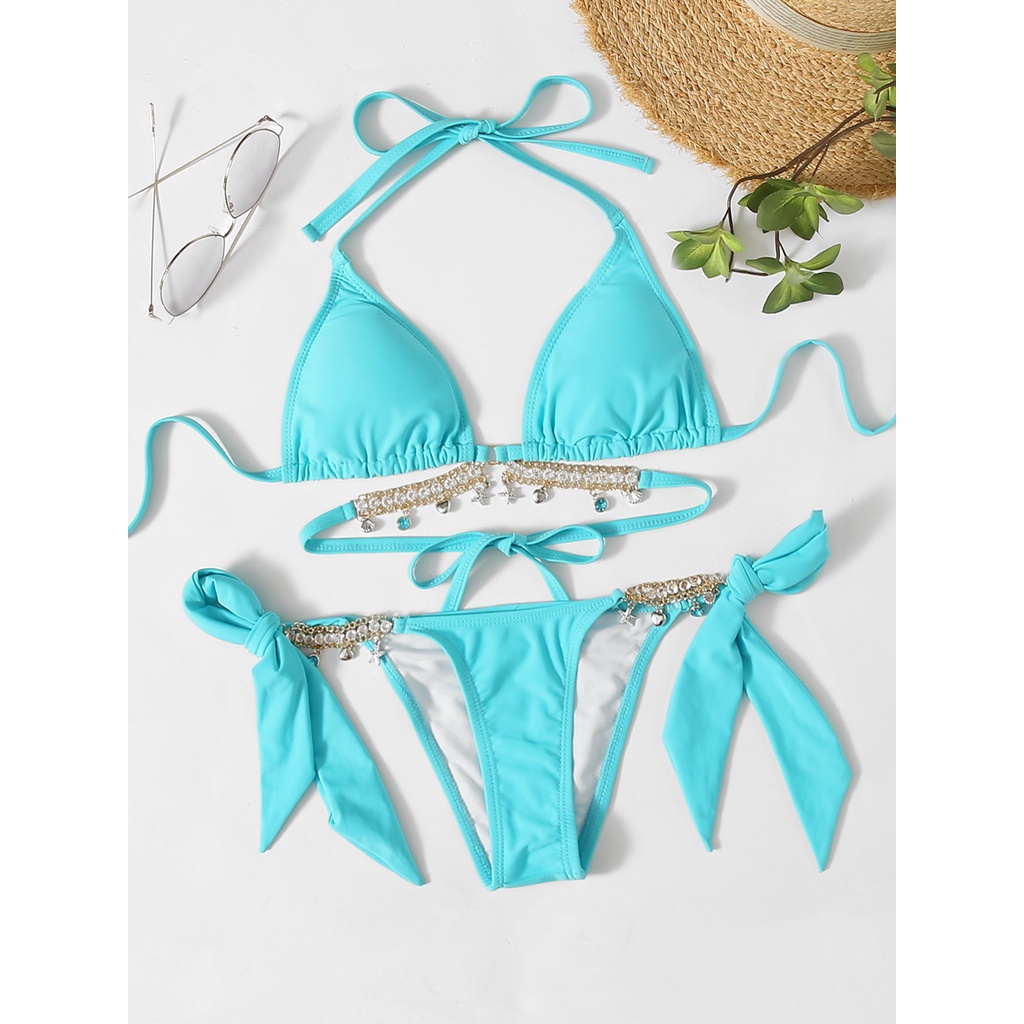 Bikini Đính Đá Siêu Sexy Phong Cách Brazil, Sexy Tanning Bikini