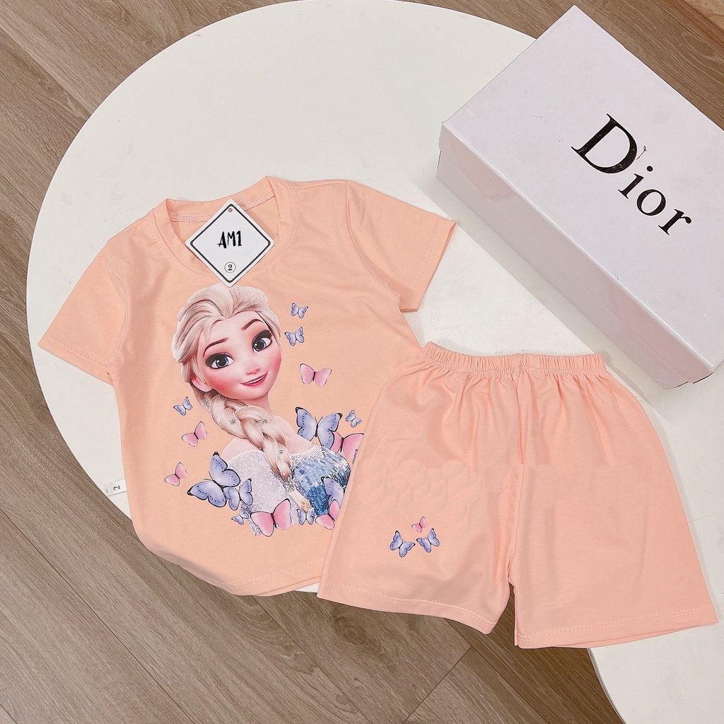 Đồ bộ bé gái hoạt hình AM875 - đồ bộ cho bé gái từ sơ sinh đến 18kg