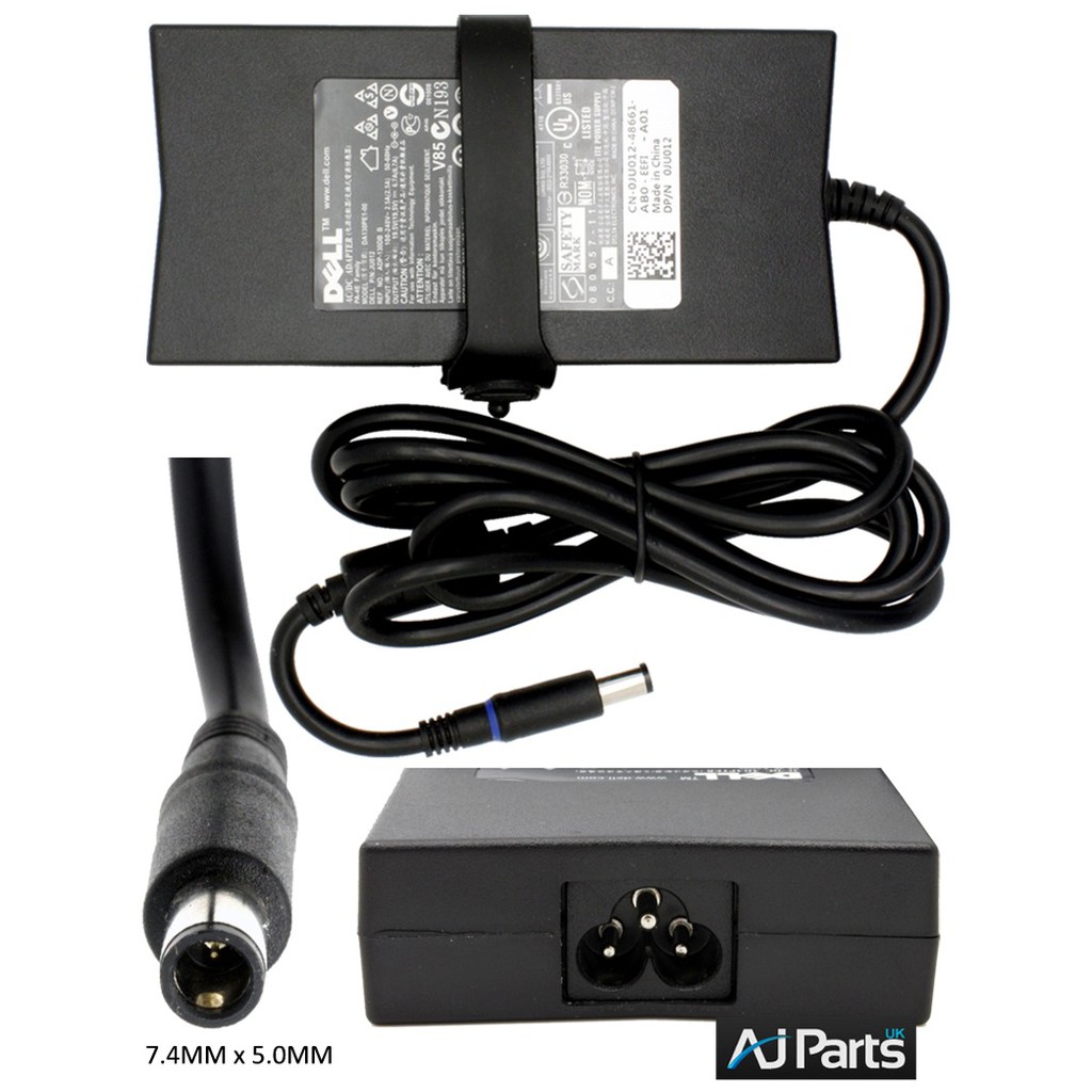 (ADAPTER) SẠC LAPTOP DELL 19.5V-6.7A (130W) (SLIM, Đầu Kim Lớn) kích thước đầu ghim (ADAPTER) SẠC 7.4 x 5.0 mm