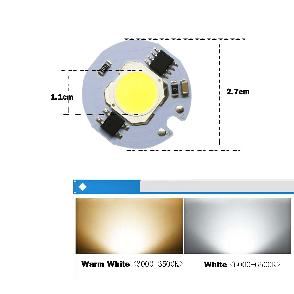 Set 2 Chip Đèn Led Cob 220v 3w 5w 7w 9w