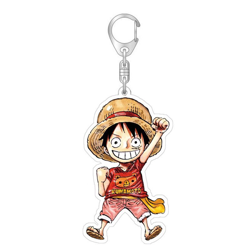One Piece Luffy Keychain Zoro Acrylic Double Sided Transparent key Chain Ring Keyring Bag Accessories Jewelry For Women Men Gift