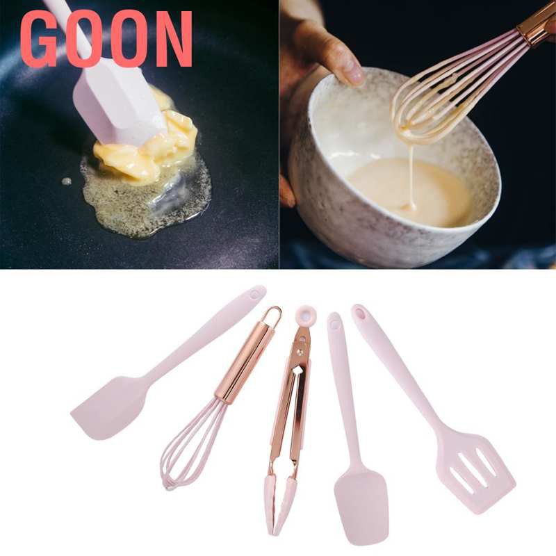 GOON Bộ 5 Dụng Cụ Làm Bếp Chất Liệu Silicon Cao Cấp