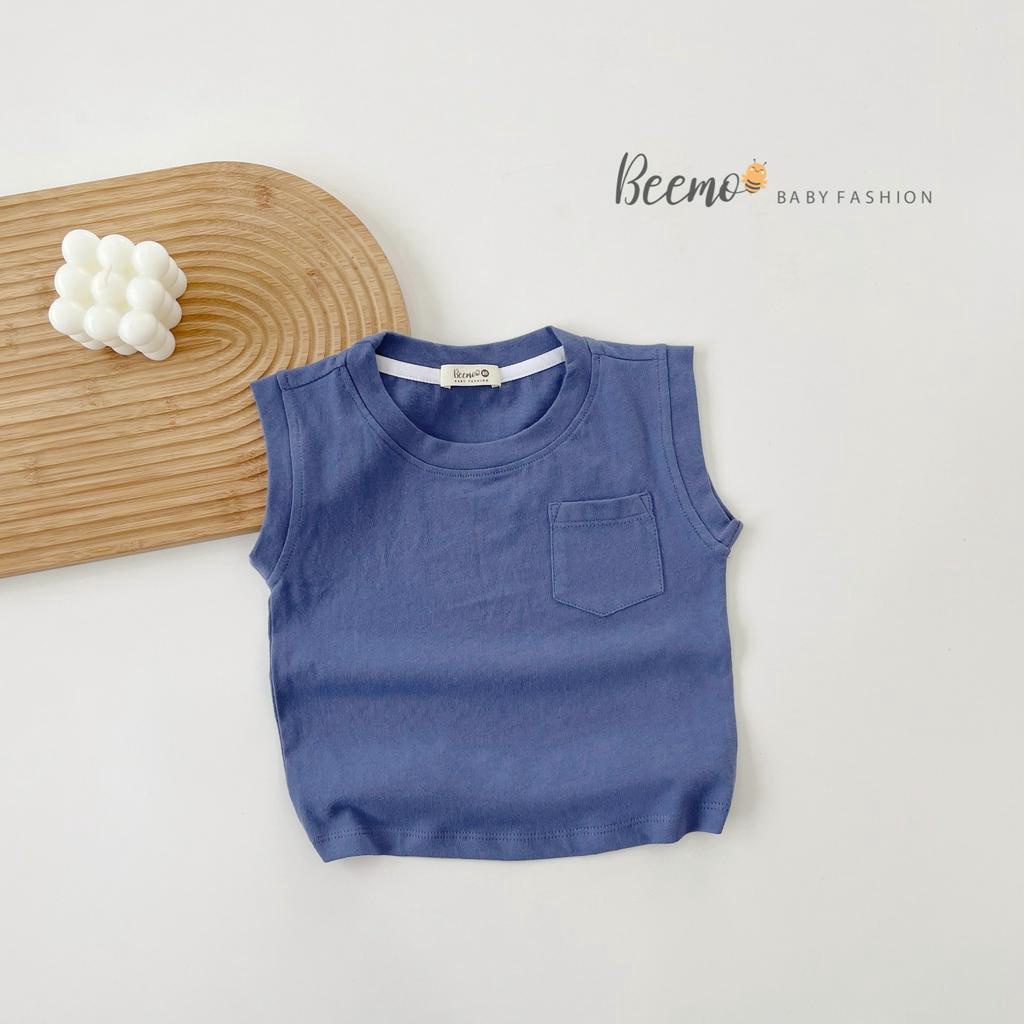 Áo ba lỗ 6 màu cho bé Beemo,Chất liệu cotton co giãn 4 chiều mềm mịn, thấm mồ hôi,Thiết kế basic phối túi ngực b270