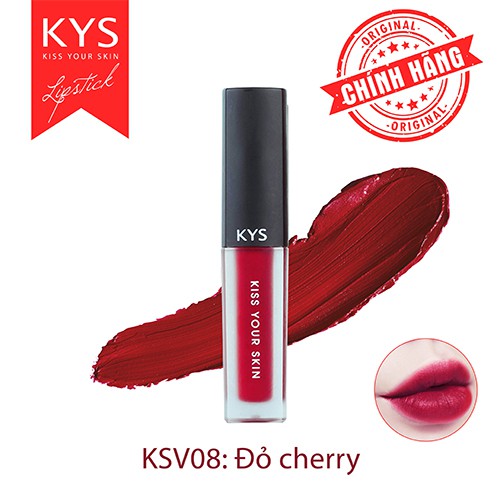 Son kem lì Chocolate KYS (Đỏ Cherry - phiên bản giới hạn) 2,5g