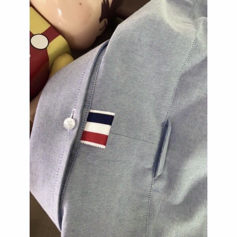 Áo sơ mi Cao cấp Thombrowne xanh, vải oxford dày