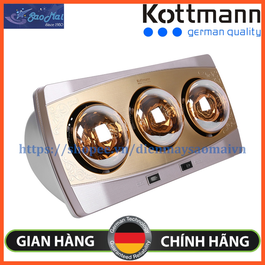 Đèn sưởi nhà tắm 3 bóng Kottmann K3B-H K3B-Q