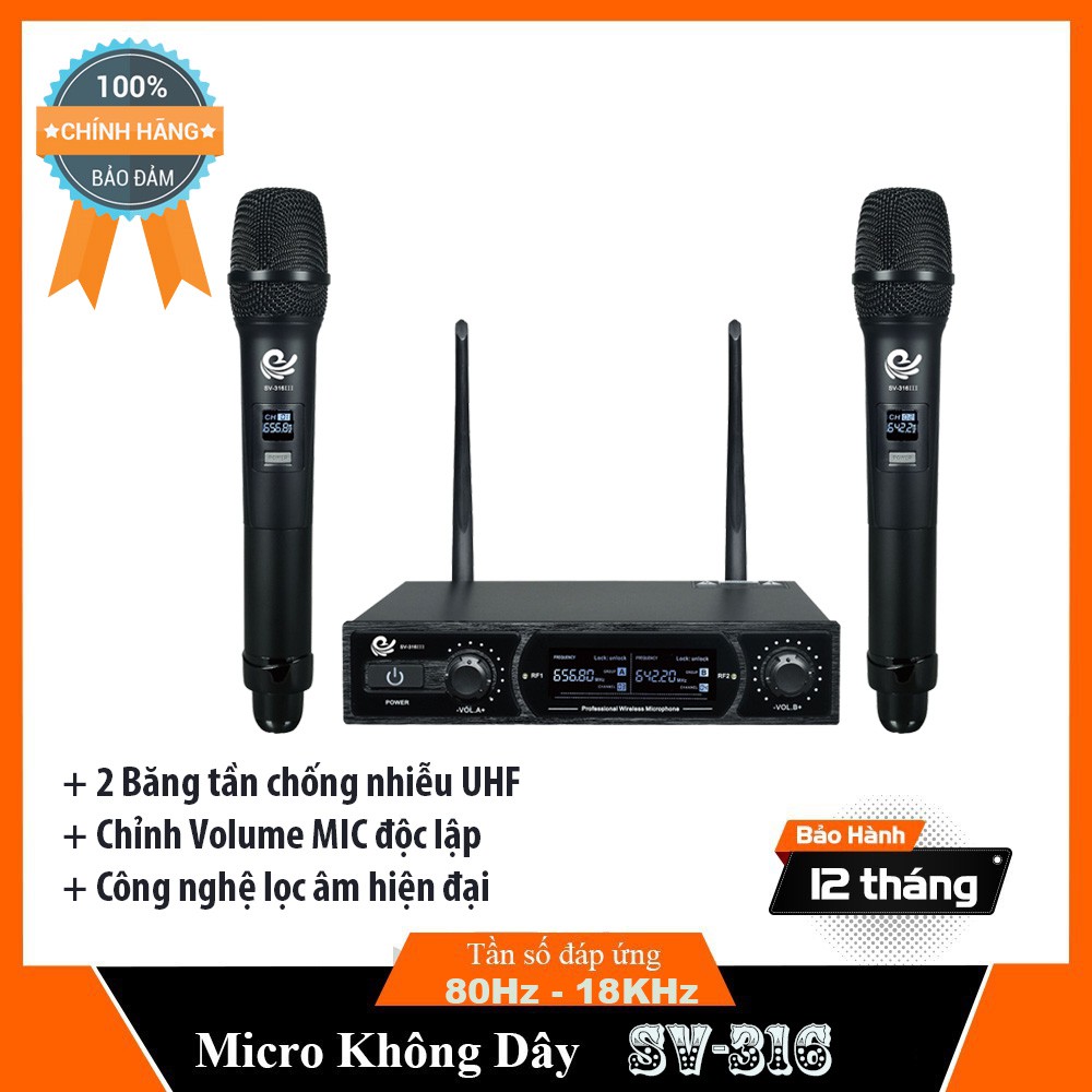 Micro không dây hát karaoke Ontekco U19 cho Loa kéo, amply WM - 307/ SV-316 Chính hãng - BH 12 THÁNG