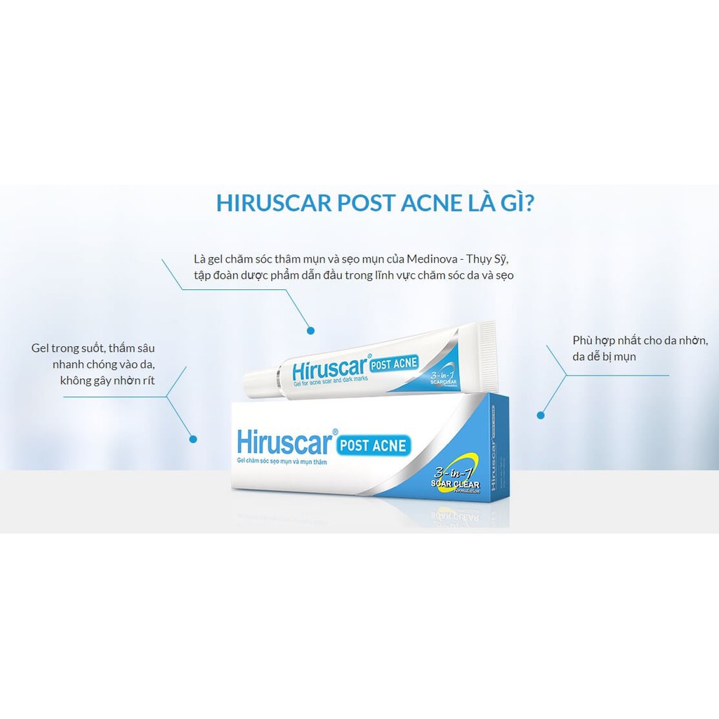 Hiruscar Post Acne tube 5g  - Gel Làm Mờ Sẹo Mụn Và Thâm Mụn