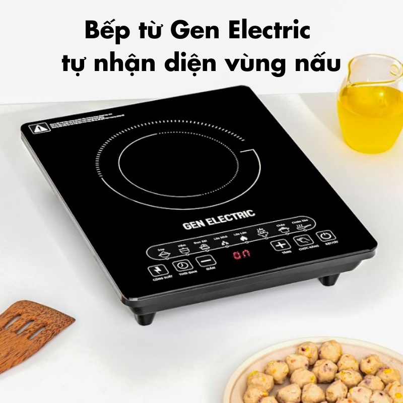 Bếp từ Bếp từ Gen Electric MẪU MỚI, Mặt kính Ceramic tự nhận diện vùng nấu, Bảo hành 12 tháng