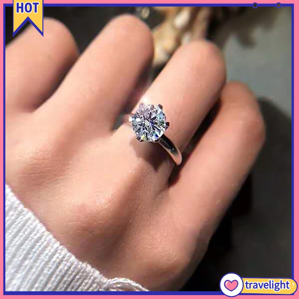 (Travelight) Nhẫn đính đá zircon sang trọng có thể điều chỉnh kích thước