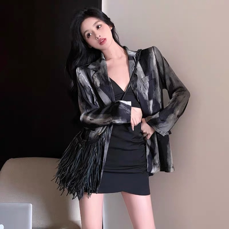 TKLIHN Áo khoác Blazer sơ mi Ulzzang loang màu HOT FASHIONITA 2022