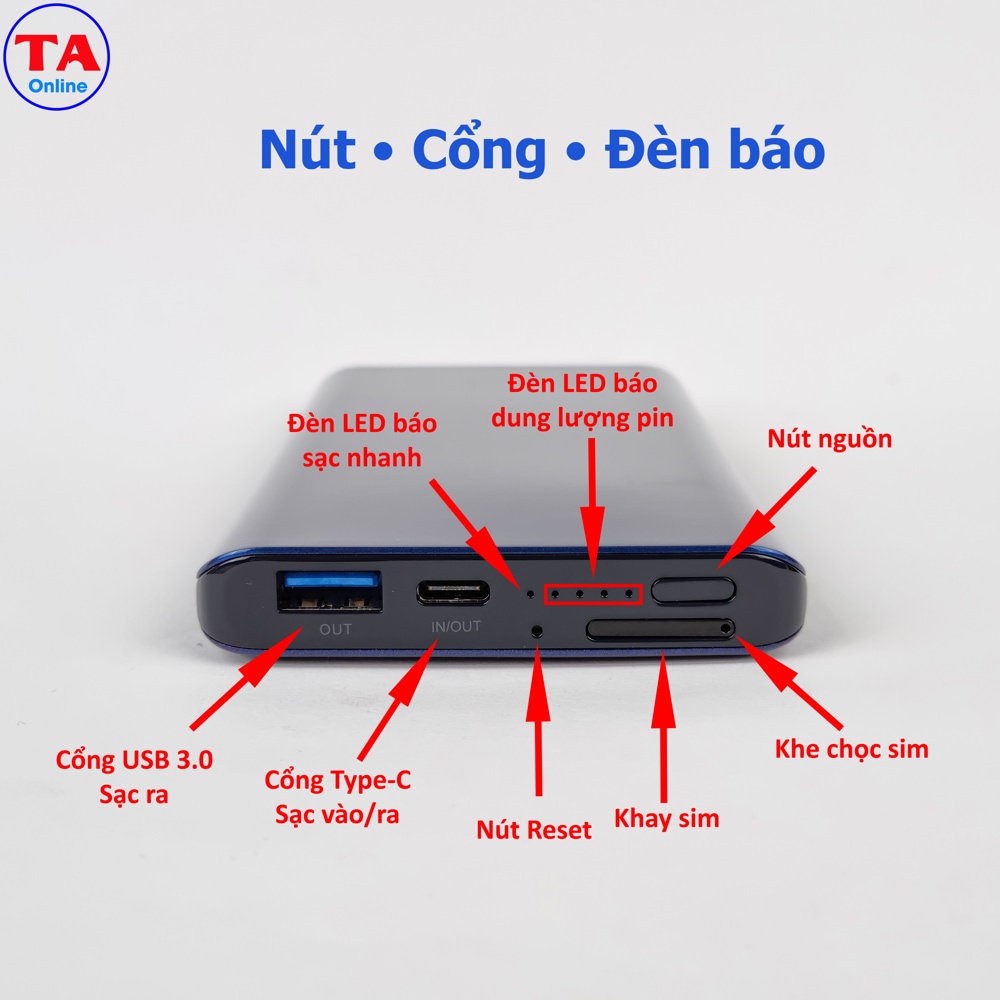 WiFi 4G Netmax M5 Plus Tốc độ LTE 150Mbps Kiêm sạc dự phòng Pin 10000mAh Sạc nhanh 22.5W