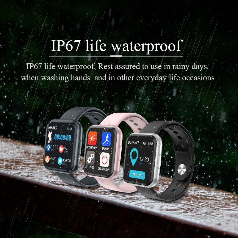 smart watch sports pedometer waterproof heart rate full touch bracelet