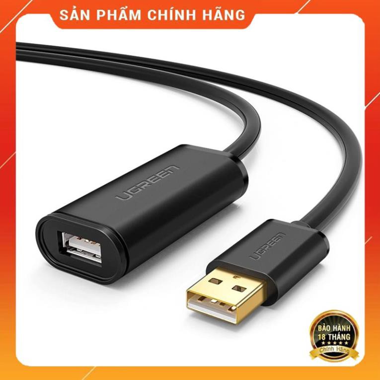 Ugreen 10319 - Cáp nối dài 5M chuẩn USB 2.0 Có IC Khuếch Đại  - Màu đen ✔HÀNG CHÍNH HÃNG ✔