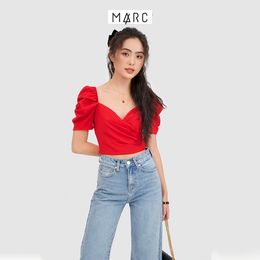 Áo nữ MARC FASHION crop smocking lưng cổ tim