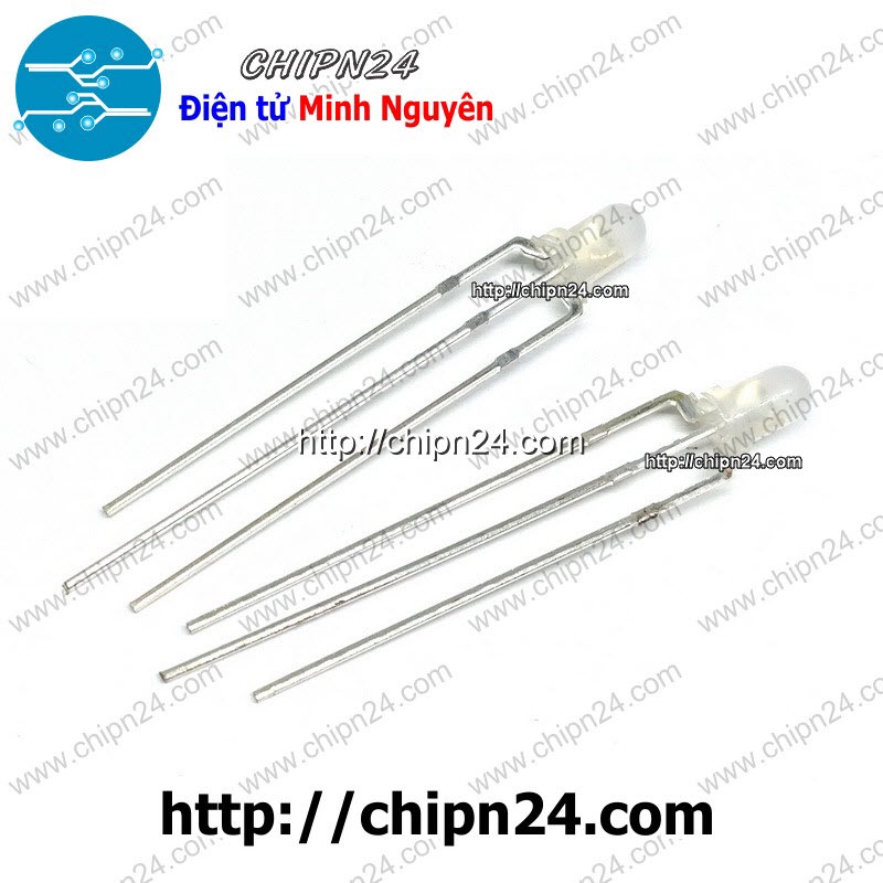 [25 CON] (TK1) Led 2 màu 3 chân 3MM Đục Âm chung (Đỏ/Xanh Lá Mạ)