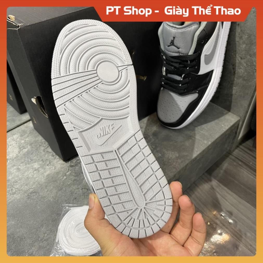 Giày Thể Thao Nam Nữ Jo.rdan JD1 Smoke Gray Low Ghi Đen Xám Cổ Thấp , Giầy sneaker hot trend