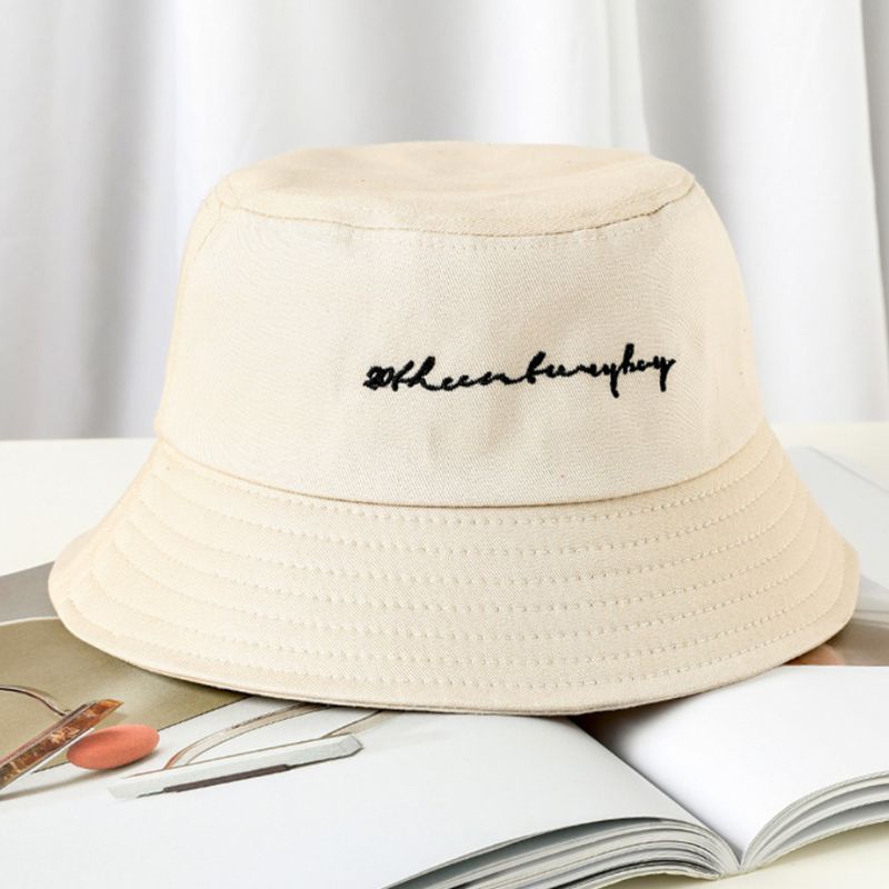 Nón Bucket Hoạ Tiết Chữ Thêu Thiết Kế 22 Màu Sắc Lựa Chọn